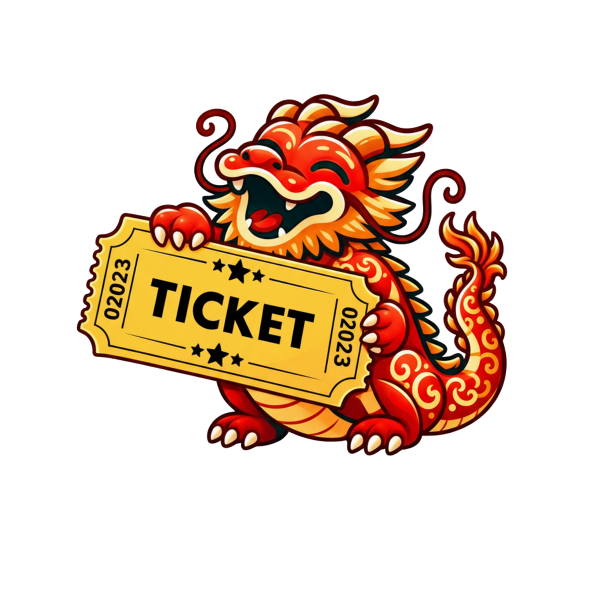 Großes Tickets-Motiv mit transparentem Hintergrund