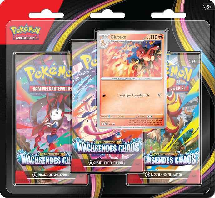 Pokémon - Mega Entwicklungen Wachsendes Chaos - 3 Pack Blister - deutsch