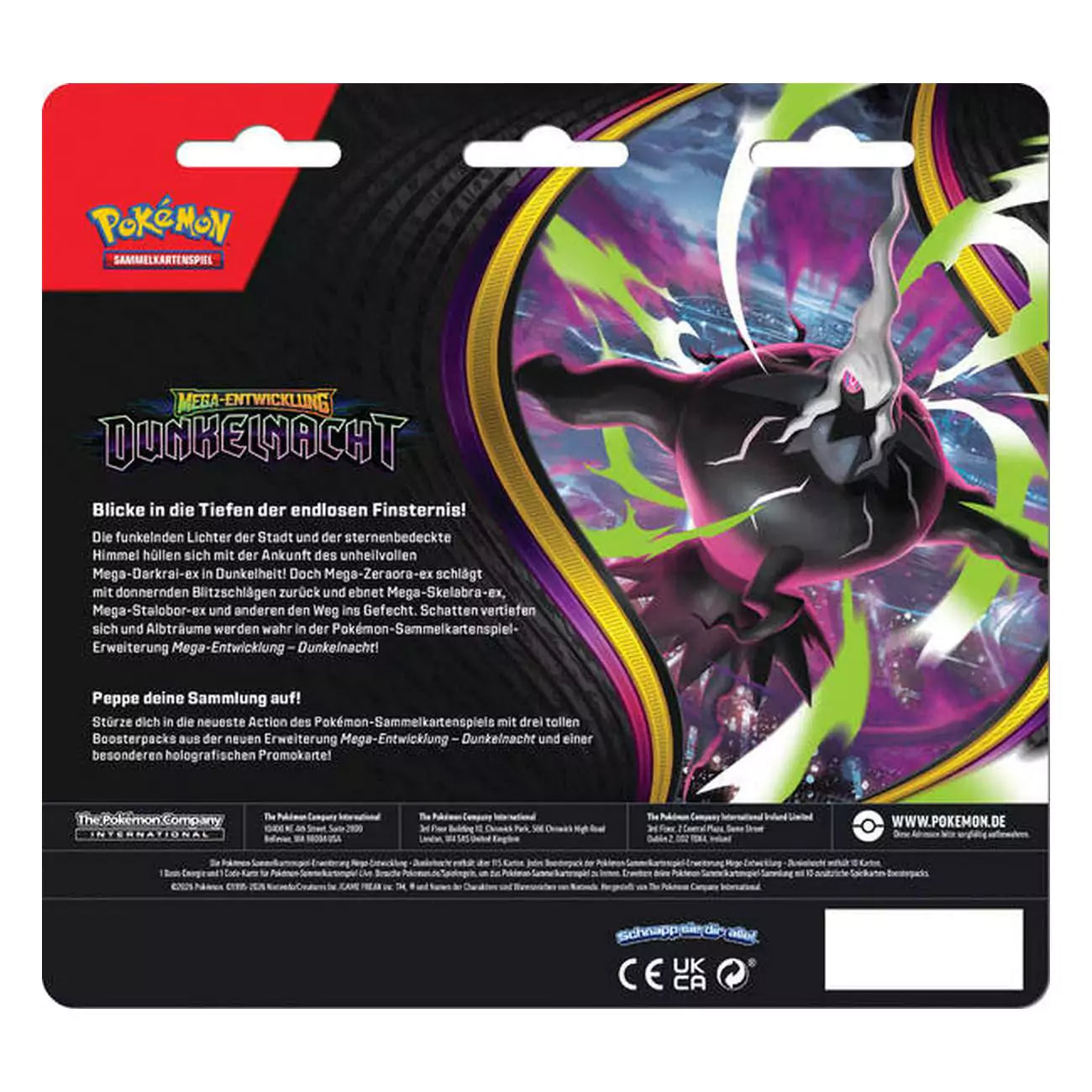 Pokémon Dunkelnacht - ME05 3-Pack-Blister - Deutsch