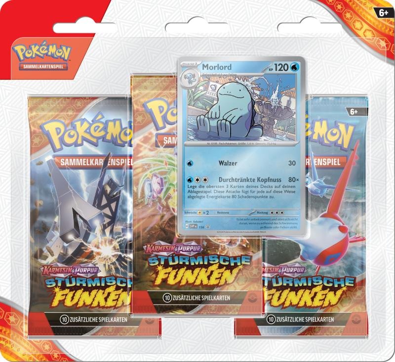 Pokemon - Karmesin & Purpur Stürmische Funken 3 - Pack Blister - Morlord/Zapdos - deutsch - Card Club